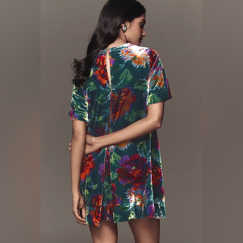 NWT! The Emmy Short-Sleeve Swing Mini Dress by Maeve: Velvet Edition - XS 🏓 - Picture 5 of 11